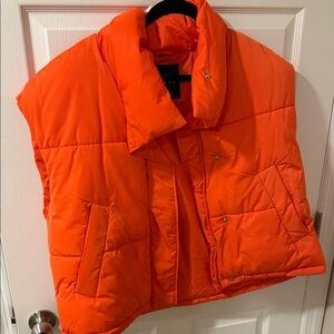 Zara Orange Puffer Vest